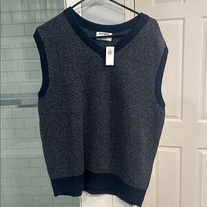 Old Navy Dark Blue Patterned Sweater Vest